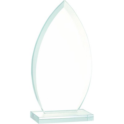 Short Description: 7" Oval Jade Glass Flame Award