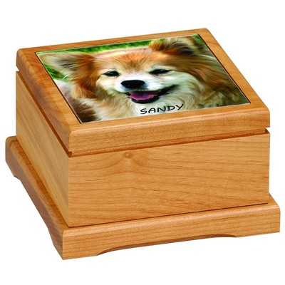 5 x 5 Red Alder Pet Urn with Routed Top