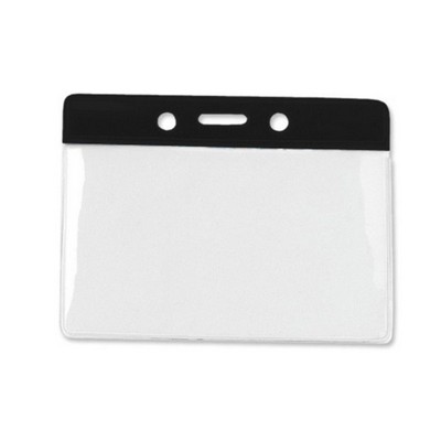 Horizontal Top Load Color Bar Badge Holder - Black