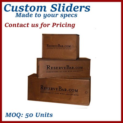 Custom Stained Slider-top Wood Crate / Custom Wood Crate - made to order, low minimums