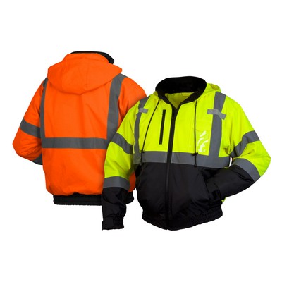 Pyramex Lumen-X Class 3 Hi-Vis Black Bottom Bomber Jacket