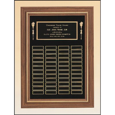 Walnut Frame Perpetual 36 Plate Plaque (18" x 25")