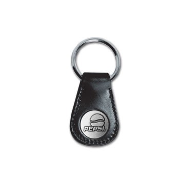 Eclipse Black 3/4" Continuity Leather Key Tag w/ Nickel Cable