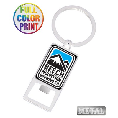 Metal Beer Bottle Opener Keychain - Full Color