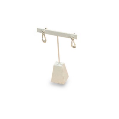 White Leatherette Earring Stand