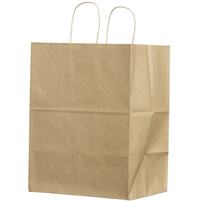 Food Service Natural Kraft Paper Bistro Shopping Bag (10"x6¾"x12")