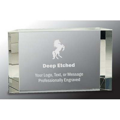 7" x 4 1/4" Clear Crystal Facet Block Award