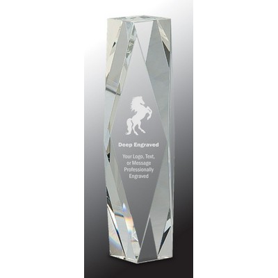 10" Clear Crystal Facet Tower Award