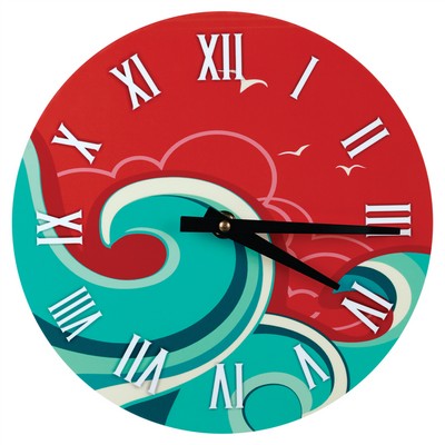 Full Color Round Wall Clock, 8.125" dia