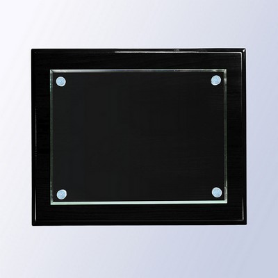 Ebony Premium Piano Finish Plaque, Large (Wood 13"x10-1/2" - Glass 11"x8-1/2")