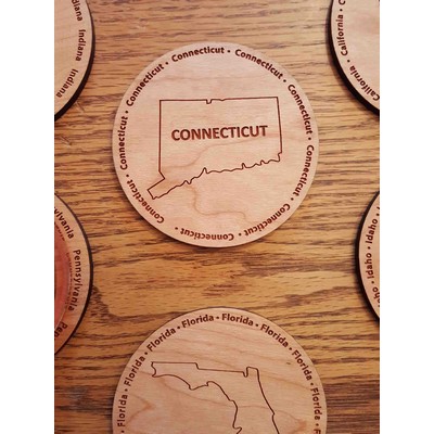 3.5" - Connecticut Hardwood Coasters