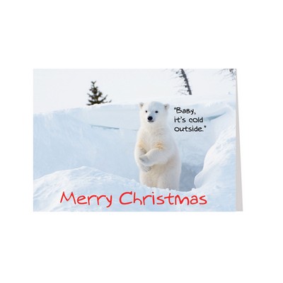 Polar Bear in Snow Greeting Card