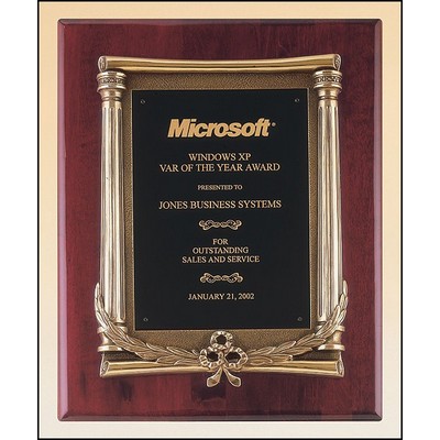 Airflyte® Rosewood Piano-Finish Plaque w/Antique Bronze Finished Frame Casting & Black Brass Plate