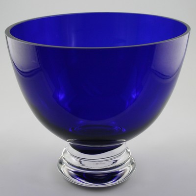 10½" Cobalt Blue Crystal Prismatic Footed Bowl Award