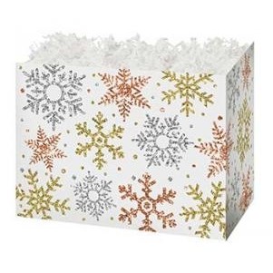 Small Glitter Snowflakes Theme Gift Basket Box