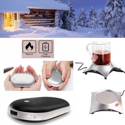 Kidder iBank® Hand Warmer + 5200mAh Power Bank Charger + Cup Warmer (Black)