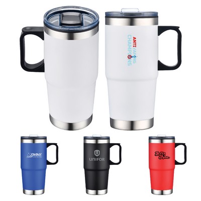 24 oz. Travel Stainless Steel Vacuum Insulated w/ Lid & Handle for Hot or Iced Drinks