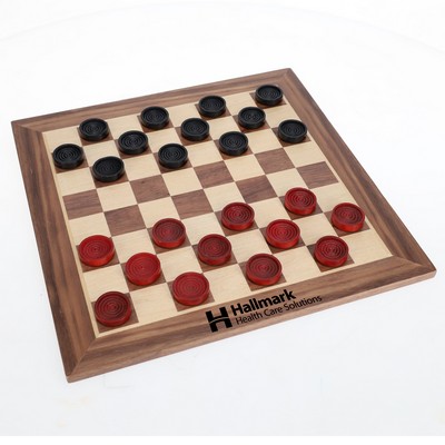 Nostalgic Red and Black Wooden Checkers Set