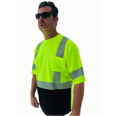 Forester® Hi Vis Black Bottom Reflective Safety Short Sleeve T-Shirt