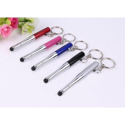 Baseball Bat Stylus LED Keychain