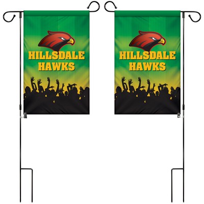 12" x 18" Custom Double Sided Garden Banner with Hardware