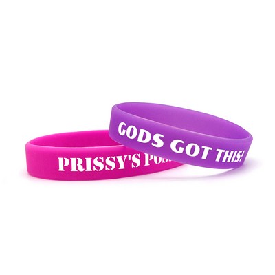 1/2 Inch Custom Imprinted Silicone Wristband - High Quality