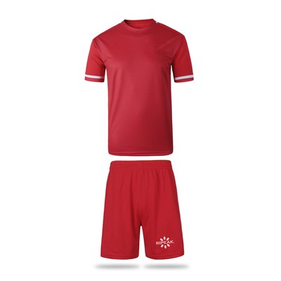 Men's Polyester Soccer Suits Outfits Tracksuit Crewneck T-Shirt and Shorts 2 pcs Set(Model A)