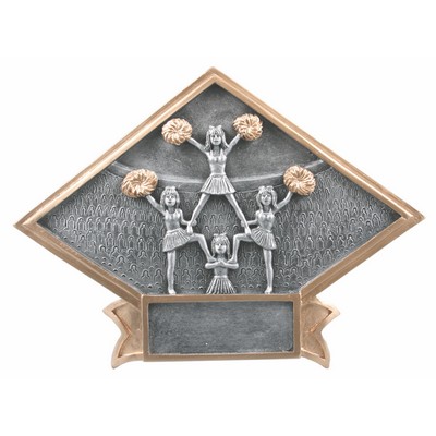 8 1/2" x 6" Cheer Diamond Plate Resin