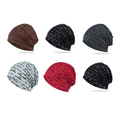 Spring Autumn Printed Alphabet Hip Pop Knitted Beanie Hat