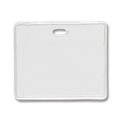 3.88" W x 3.08" H - Horizontal Clear Vinyl Badge Holder (1 Color Imprint)