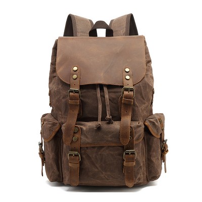 Waterproof Canvas Leather Rucksacks