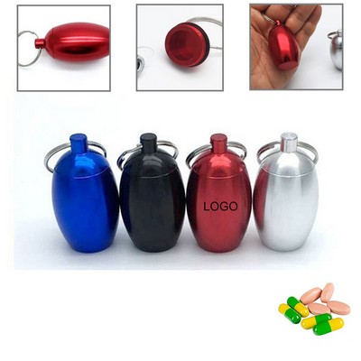 Pocket Aluminium Alloy Keychain Pill Box