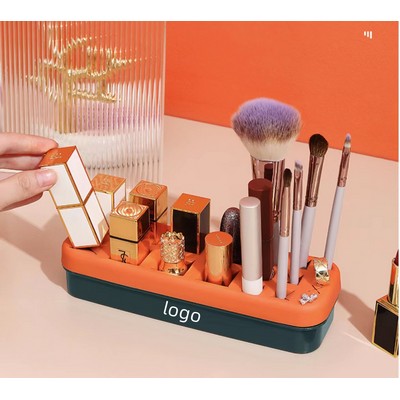 Lipstick Storage Box, Lipstick Organizer, Silicone Makeup Storage Box Cosmetic Storage Lip Gloss