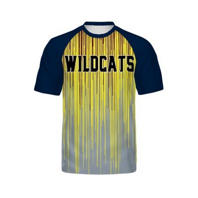 Holloway Youth Navy Blue Sleeve Freestyle™ Semi-Sublimated Raglan Tee