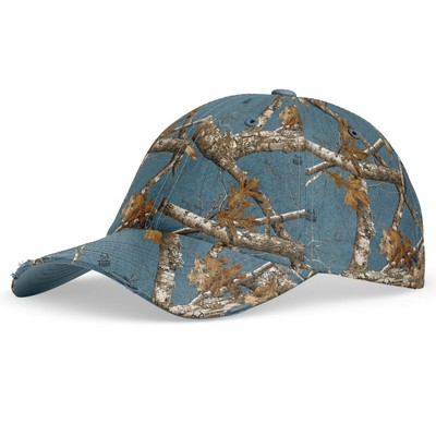 TUF™ Realtree® 6 Panel Camo Ripped Baseball Cap w/ Plastic Snapback