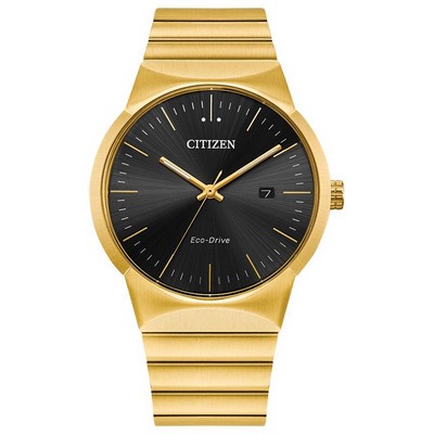 Citizen® Men's Modern Axiom Gold-Tone Stainless Steel Watch w/Black Dial