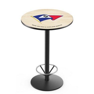 30" Tall, 36" Round Top Pub Table w/Black Finish, Round Base, and Optional Foot Ring