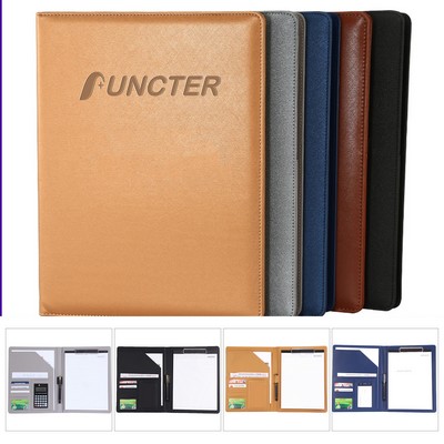 PU Leather Binder, Portfolios Padfolio Binder, Multi functional Business Folder