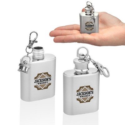 1 oz. Little Nipper Keychain Hip Flask (Full Color Imprint)