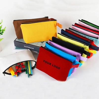 Canvas Pencil Pouch Craft Makeup Cosmetic Zipper Bag