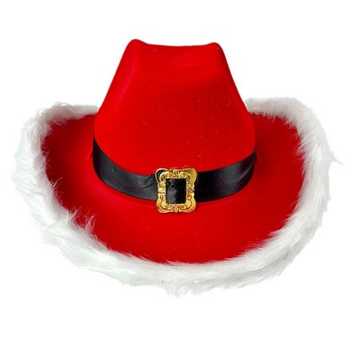 Red Santa Cowboy Hat