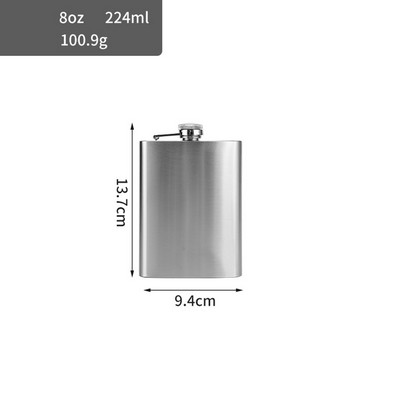 8 OZ Silver Stainless Steel Flask Women Whiskey Flask