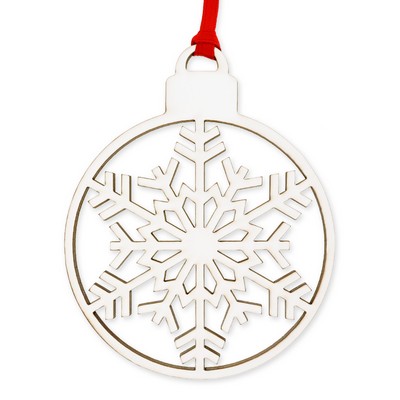 White Wood Snowflake Ornament