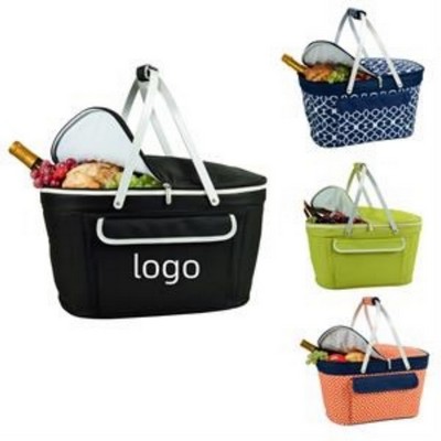 Insulated Folding Picnic Basket Cooler