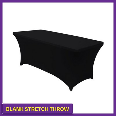 Black - 8ft Blank (No Imprint) Hemmed Stretch Throw - 4 Sided