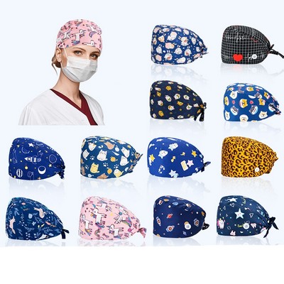 Medical Unisex Scrub Cap w/Button