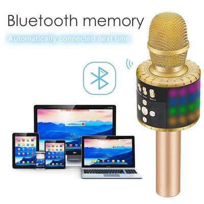 Wireless Bluetooth Karaoke Microphone w/Controllable LED Lights