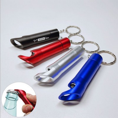 LED Flashlight Keychain With Bottle Opener