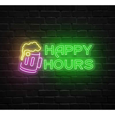 Cheers & Smiles, Happy Hours Neon Sign