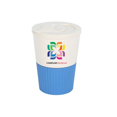 12oz Wheat Straw Coffee Cup with Lid and Sleeve